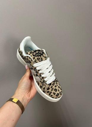 Кеды в стиле adidas campus beige leopard