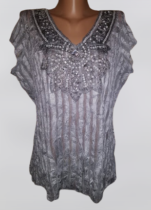 💜💜💜красива жіноча футболка, блузка в рюш батального розміру per una💜💜💜