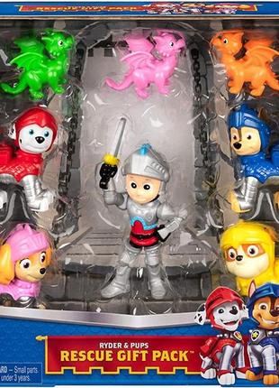 Игровой набор щенячий патруль paw patrol 8 фигурок rescue knights ryder and pups figure spin master 6062122