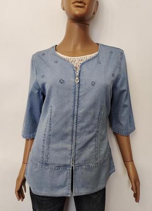 Легкая летняя женская джинсовая рубашка lafeipiza, р.м-6xl