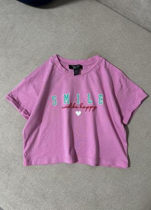 Розовая футболка на девочку new look / футболка на девочку 9 лет / рост 134