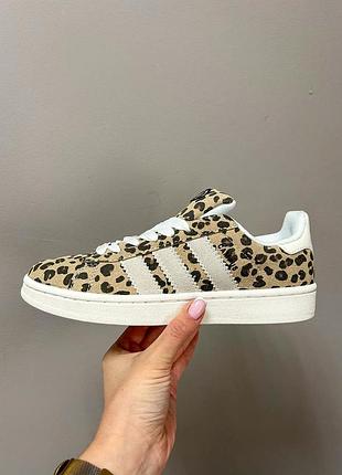 Шикарнезні жіночі кросівки adidas campus 00s beige leopard леопардові