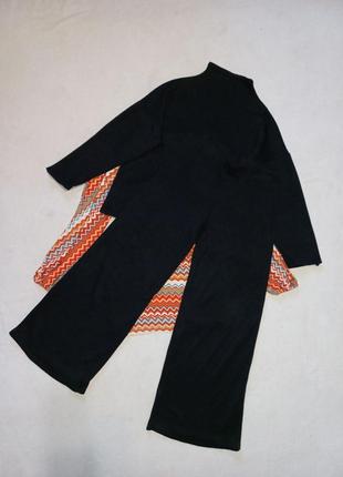Трикотажный брючный костюм палаццо комплект свитер штаны