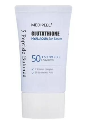 Medi peel glutathione hyal aqua sun serum 50 ml
увлажняющая солнцезащитная сыворотка с глутатионом