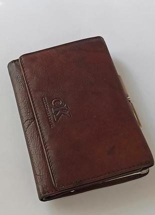 Компактный кожаный кошелек портмоне creaciones kamal
