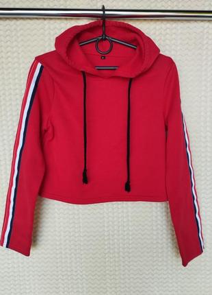 Женский укороченный свитшот с капюшоном