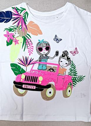 Футболка на дівчинку з пайєтками c&a 92 110