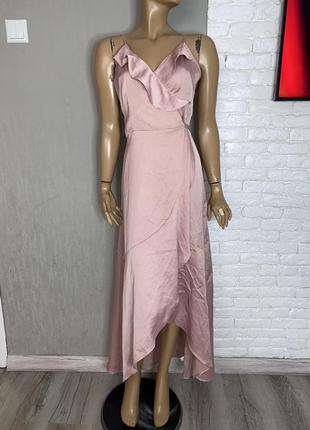 Длинное асимметричное платье на запах платья tfnc london, l