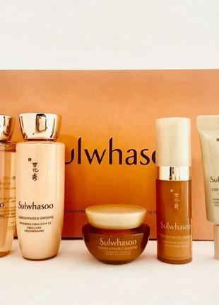 Набор антивозрастных восстанавливающих миниатюр с женьшенем sulwhasoo concentrated ginseng anti-aging kit 5 пр