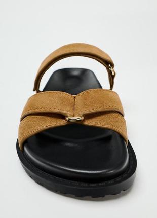 Кожаные шлепанцы замша zara new2 фото
