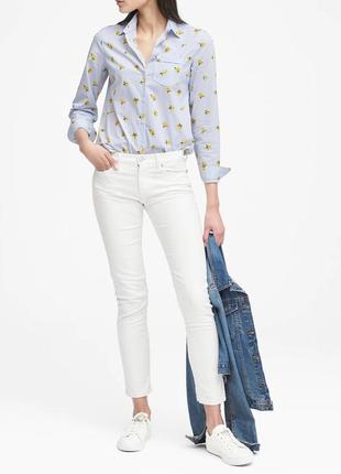 Рубашка прямого кроя с лимонным принтом banana republic