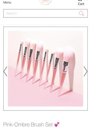 Набор кисточек для макияжа slissglam pink ombre brush set