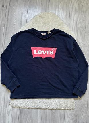 Світшот levi’s з логотипом синій кофта дефект