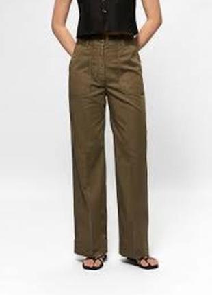 🌿☘️🍀 женские брюки карго свободные прямые   с карманами john varvatos джон варватос  брюки карго
