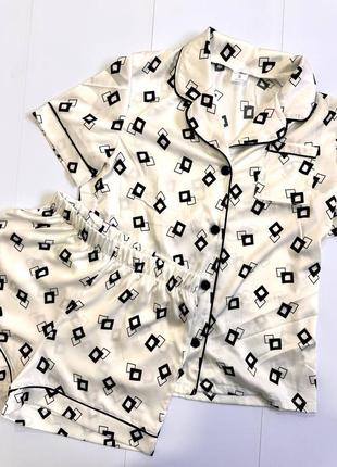 Жіноча піжама комплект шовк армані