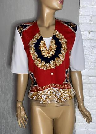 Винтажная блуза блузка с имитацией жилетки винтаж yessica от c&amp;a, l