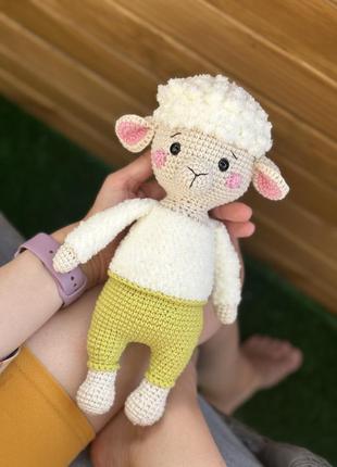 Хлопковая игрушка ручная работа овечья овца в штанишках