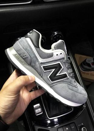 Женские кроссовки new balance 574 gray & black