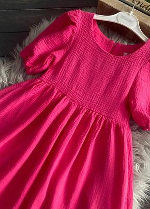 Детское модное летнее легкое платье для девочки подростка, красивые подростковые платья из муслина роже