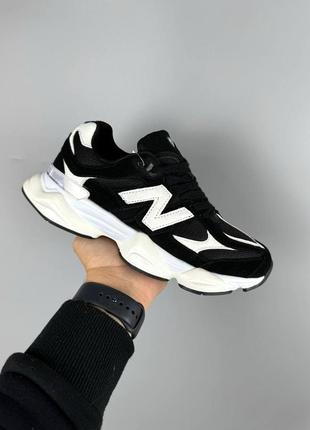 Жіночі кросівки нью беланс 9060 чорно-білі / new balance 9060 black white