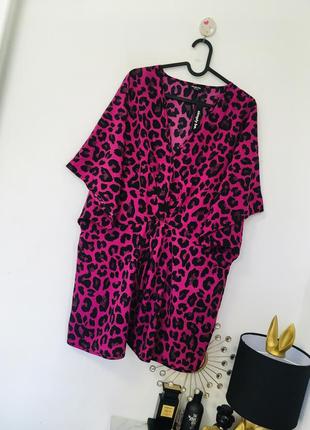 Прохолодна леопардова блуза батал великий розмір simply be uk22