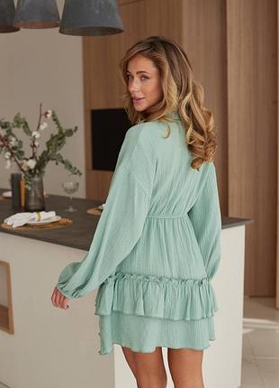 Жіноча сукня з мусліну фісташкова