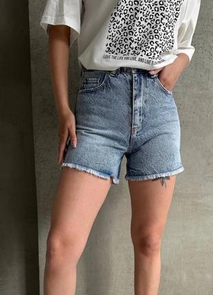 Шорти джинсові рвані сині короткі