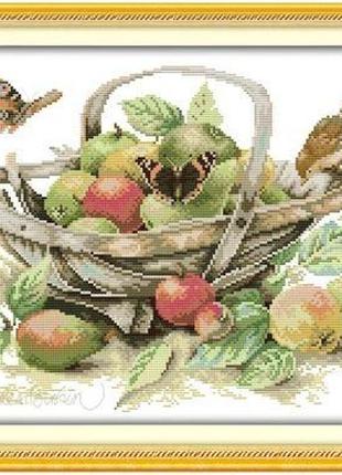 Набор для вышивания по нанесённой на канву схеме "fruit basket (4)". aida 14ct printed, 49*34 см