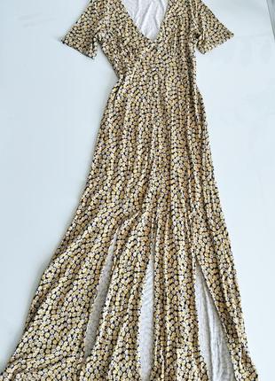 Макси платье платье платье с разрезами трикотажная сарафан