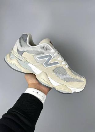 Чоловічі кросівки нью беланс 9060 бежеві з сірим / new balance 9060 beige grey