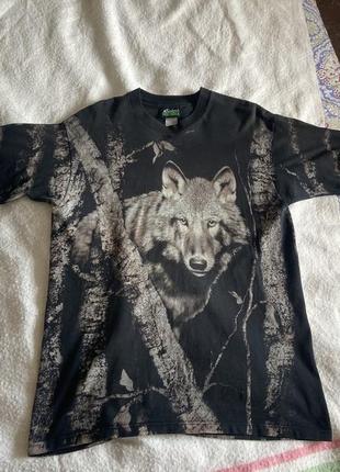 Винтажная футболка с волками