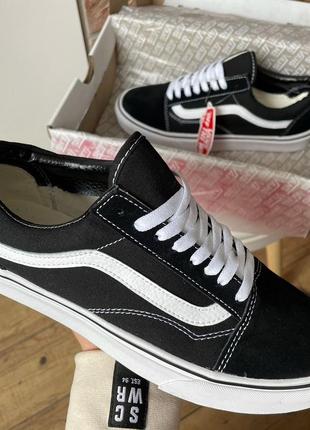 Мужские кеды ванс олд скул чёрно-белые / vans old skool black/white3 фото