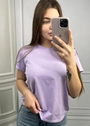 Жіноча футболка в кольорі лаванда1 фото
