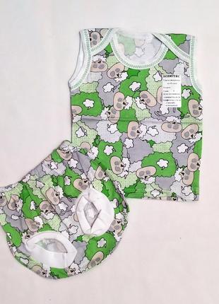 Літній костюм комплект на дівчинку р.68 - 3-6 місяців, 34105, майка + шорти