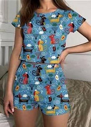 Пижама (футболка + шорты) s,m,l,xl