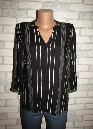 Чорна сорочка блуза 36-38 в смужку