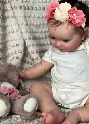 Реборн лялька дівчинка реалістична 50 см reborn baby з аксесуарами вініл можна купати