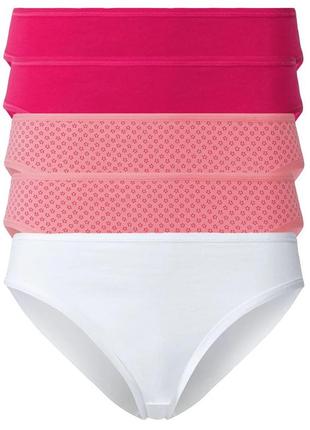 Комплект женских трусиков из 5 штук, размер l/xl, цвет малиновый, розовый, белый