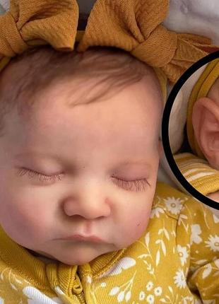 Реборн reborn baby лялька дівчинка реалістична з набором одягу та аксесуарів вініл силікон 47 см можна купати