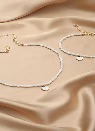 Очень красивое нежное женское колье и браслет