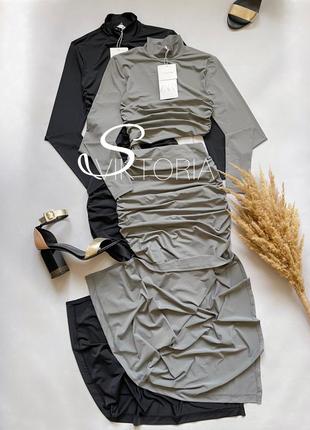 Плаття сукня міді з розрізом zara