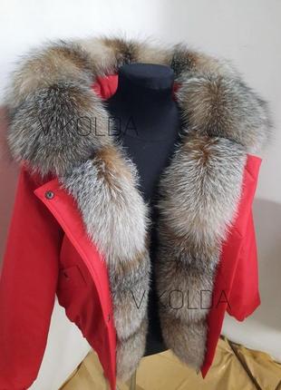 Женская куртка бомбер с натуральным мехом блюфрост с 42 по 58 г.