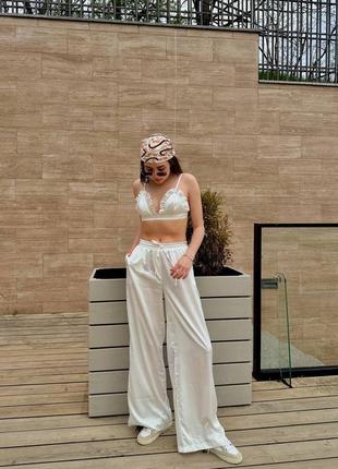 Шелковые широкие брюки оверсайз женские брюки армани