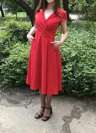 Красное платье modus с карманами