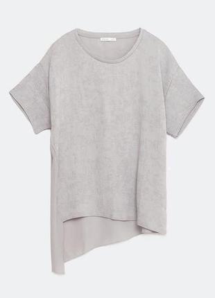 Асиметрична текстурована оверсайз блуза футболка zara р. s