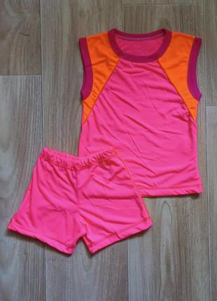 Літній костюм комплект на дівчинку р.104 - 3-4 роки, 32801, майка безрукавка + шорти