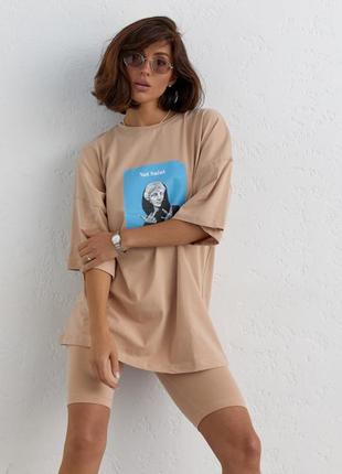 Костюм з футболкою oversize та велосипедками