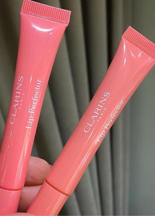 Clarins lip perfector зволожуючий блиск для губ, 01🌸