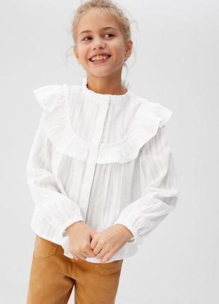 Святкова  біла сорочка mango