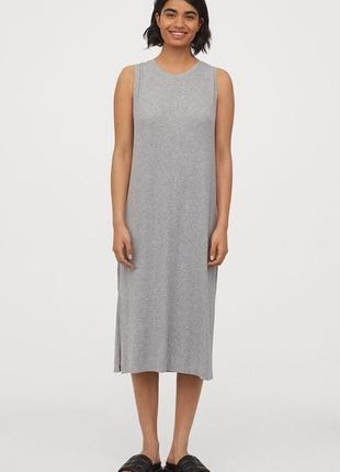 Базовое платье прямого кроя просторное платье длиной до икры сукня с разрезами